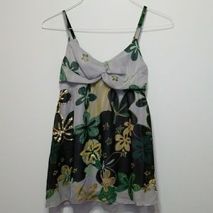 Babydoll cami with sequined flower